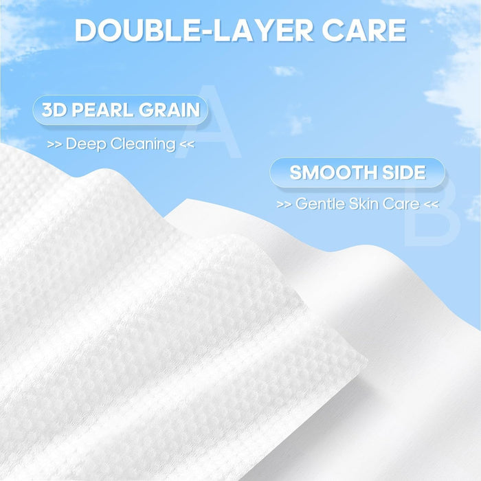NALACAL Face Towels, Disposable Face Cleaning Towel for Sensitive Skin Lint-Free Daily Clean Towels for Face, Biodegradable Face Towels for Skin Care, Make-up Wipes and Facial Cleansing (4 Packs）