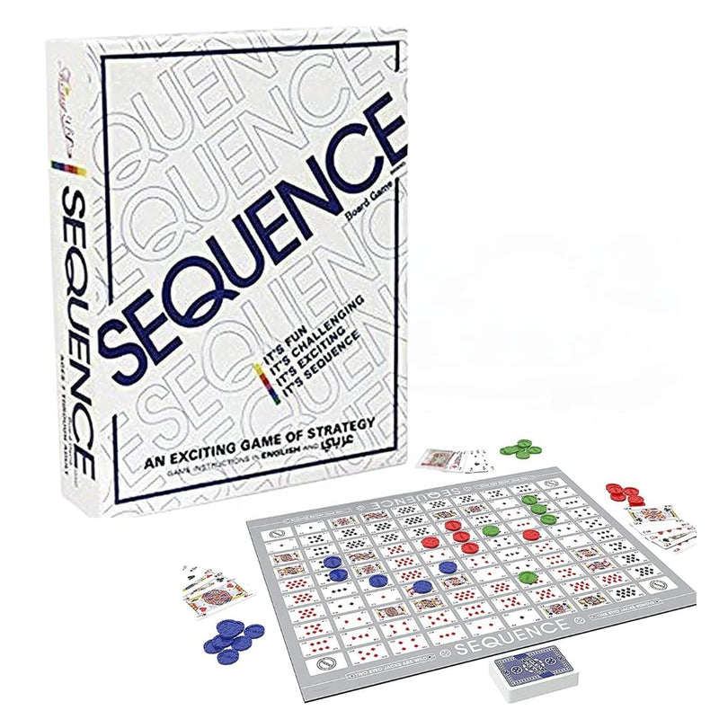 HALAMODO Sequence Game with Folding Board, Family Board Game, Original Game with Folding Board, Multi Color Board Game for Family for 2-12 People