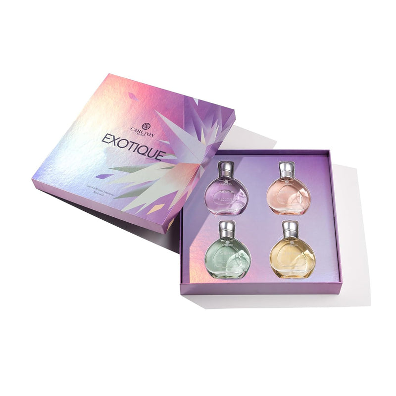 Carlton London Exotique Gift set of 4 premium perfume - 30ml each I Orange, Cedar, Honey and Rose fragrance I luxury EDP perfume for girls and ladies | Best gift set for women