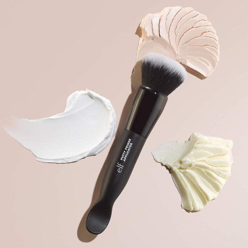 e.l.f. Putty Primer Brush and Applicator, Dual-Ended Makeup Tool & Face Brush, Scoop & Blend for Flawless Sanitary Application - Black 1 Count (Pack of 1)