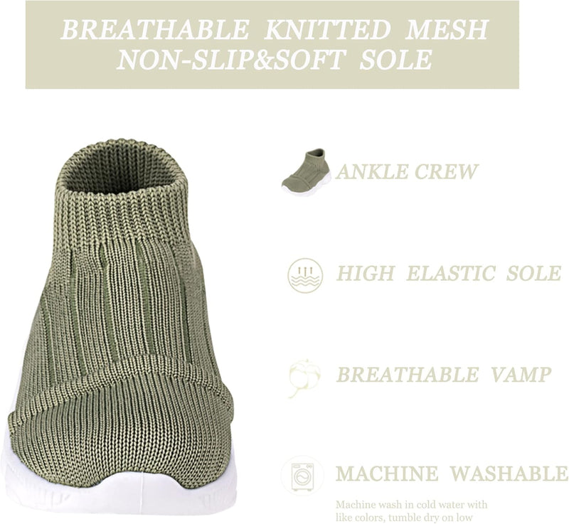 Baby Toddler Non-Skid Sock Shoes Indoor Slipper Breathable Cotton Mesh Lightweight Sole Infant Boy Girls Kids Children