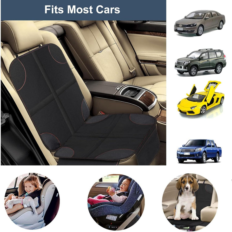Car Seat Protector, Anti-Slipt Auto Seat Cover Mat With Thickest Padding With Organizer Mesh Pockets For Under Baby And Pet Seat, Vehicle Accessories For Most Cars