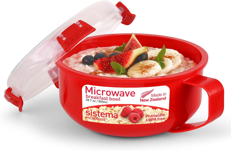 Sistema Microwave Egg Cooker and Poacher with Steam Release Vent, Dishwasher Safe, 9.16-Ounce, Red