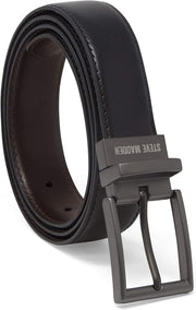 mens Dress Casual Every Day Leather Belt Belt - Black/Brown (Smooth)