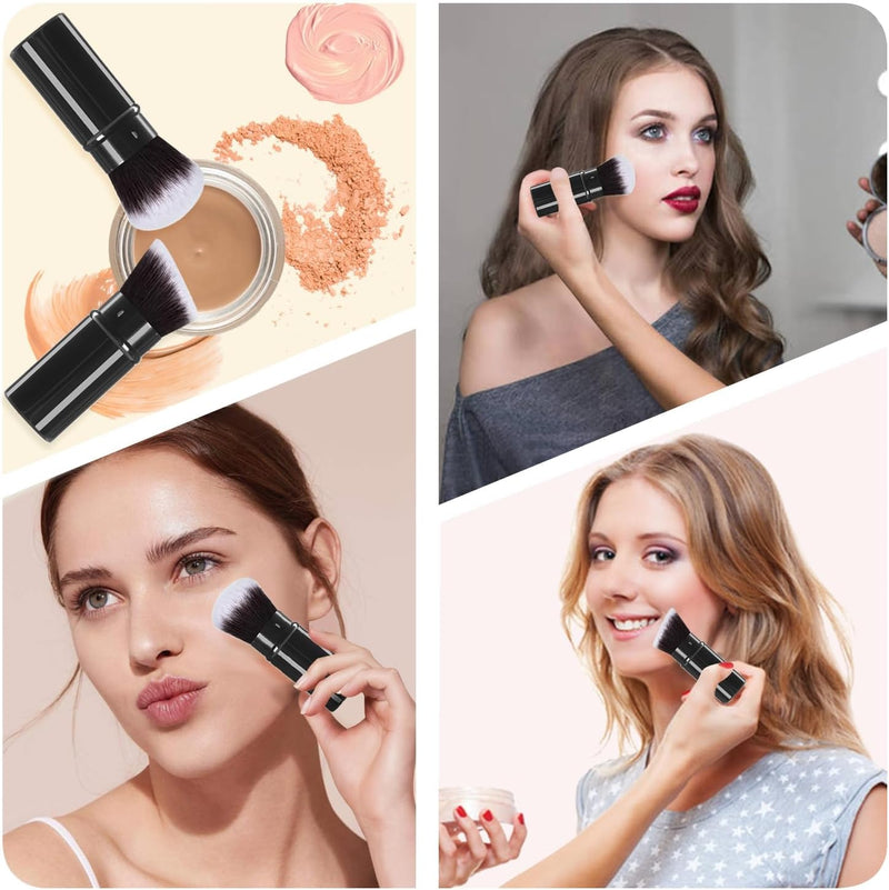 2pack Foundation Brush With Cover for Makeup,Blush Brush With Cap for Liquid Makeup