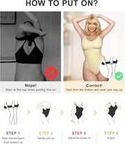 SHAPERX Women's Shapewear Bodysuit Tummy Control Body Shaper Seamless Sculpting Snatched Waist Body Suit