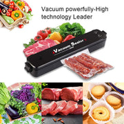 Ganeed Vacuum Sealer Automatic Food Sealer Machine with 15 Heat Seal Bags Vacuum Sealer System for Food Preservation, Black