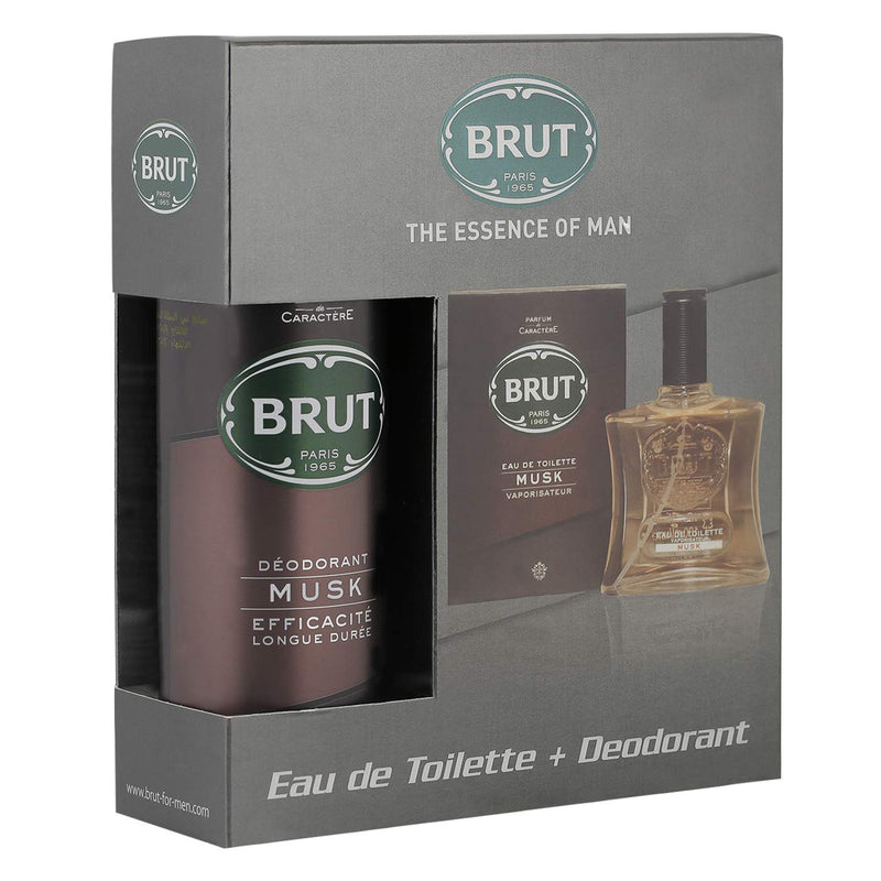 Brut Musk For Men, Eau De Toilette Perfume 100 ML + Deodorant Spray, 200 ML, Combo Pack