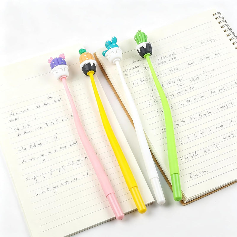 30 Pieces 0.5 mm Cartoon Head Pens Random Bulk Cartoon Cute Gel Ink Swinging Pen Prize Pen Stationery Gift Creative Assorted Styles Novelty Writing Pen for Gift Cute Cartoon Gel Ink Pens