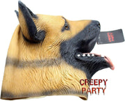 CreepyParty Novelty Halloween Party Latex Animal Dog Head Mask Sounding German Shepherd (Silent)