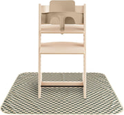 Baby Splat Mat 42.5x42.5 Inch (Olive Check) Water Resistant for Under High Chair and Infant Play - Olive Check
