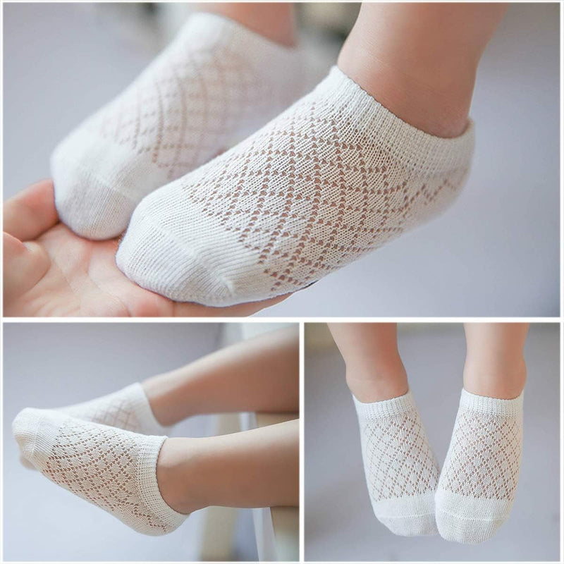 NATUCE 5 Paar Unisex Babysocken Dünn Mesh Kleinkind Socken, Atmungsaktive Baumwolle Socken für Neugeborenes Baby Mädchen Jungen
