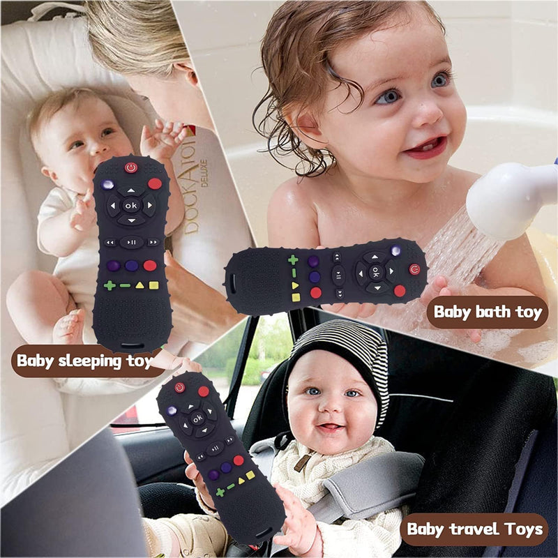 Nakital Remote teether for Baby, Soft Chew Toys with TV Remote Control Shape, Early Educational Sensory Toy for Babies Teething Relief and Soothe Sore Gum Infant Teether for 3-12 Months Blue
