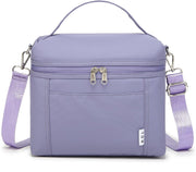 Insulated Lunch Bags for Women Cooler Bag Lightweight Nylon Waterproof Lunch Box For Work - Medium(normal) Light Purple