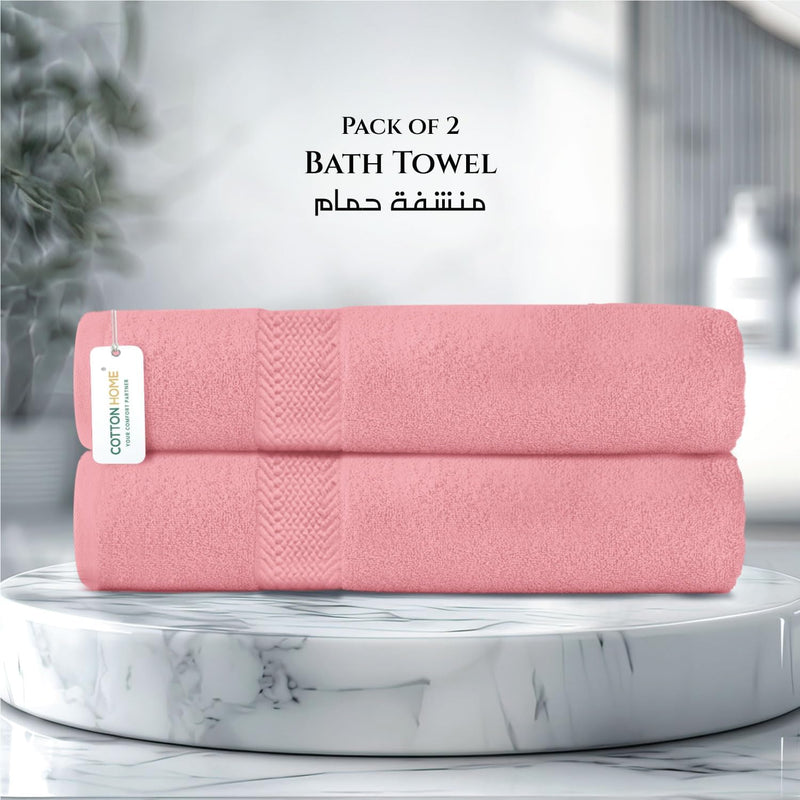 Cotton Home Rest Bath Towel- Set of 2 Sky Blue, Cotton Towel | 70x140cm / 27x55 inch, Luxury Hotel Towel Set Absorbent Durable Lightweight Washable Quick Dry Spa Quality Beach Pool Family Bath Towel.
