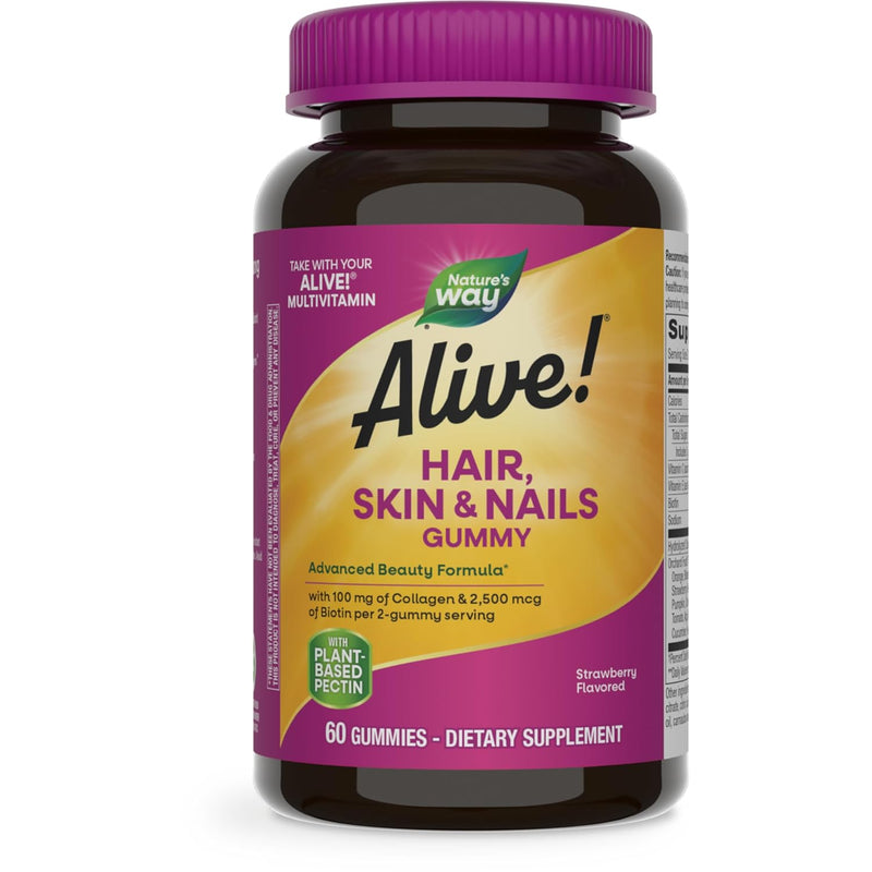 Nature's Way Alive Hair, Skin And Nail Gummy, 60 Counts