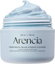 Rosehip Brightening Rice Mochi Face Cleanser & Daily Scrub - Moisturizing, Exfoliating & Deep-Cleansing - All Skin Types with Rice Powder & Rice Water (120g) - 50g Blue Hyssop