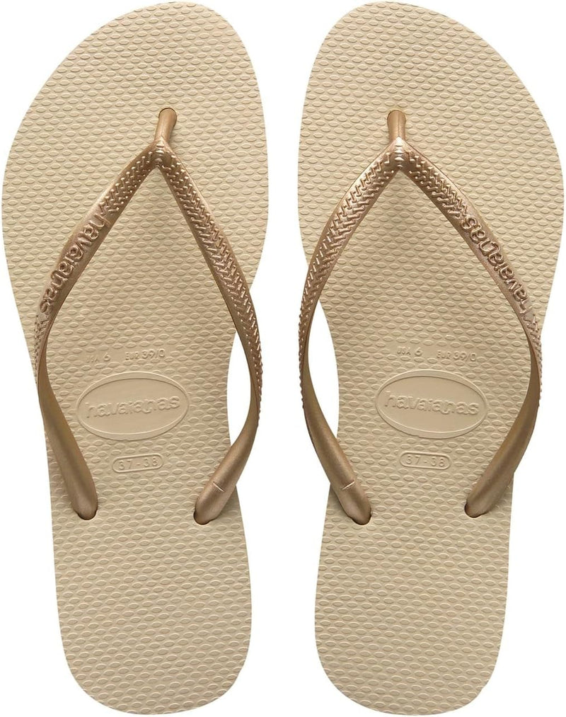 Slim, Zehentrenner Damen - Sand Grey/Light Golden