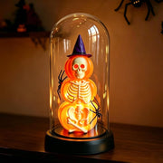 Halloween Decorations, 2 Pack Lighted Spooky Ghost with Pumpkin and Bow, Cute Standing Ghost Decor for Halloween Decorations Indoor Home Office Table Mantel Shelf Party Supply - Purple