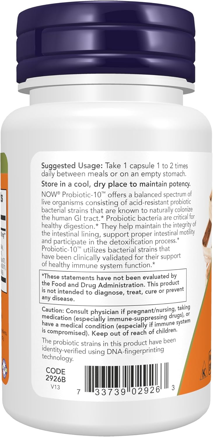 Foods Probiotic-10 25 Billion Multi-Strain Probiotic for Digestive Health, Gut Microbiome Balance & Immune System Support 50 Veg Capsules