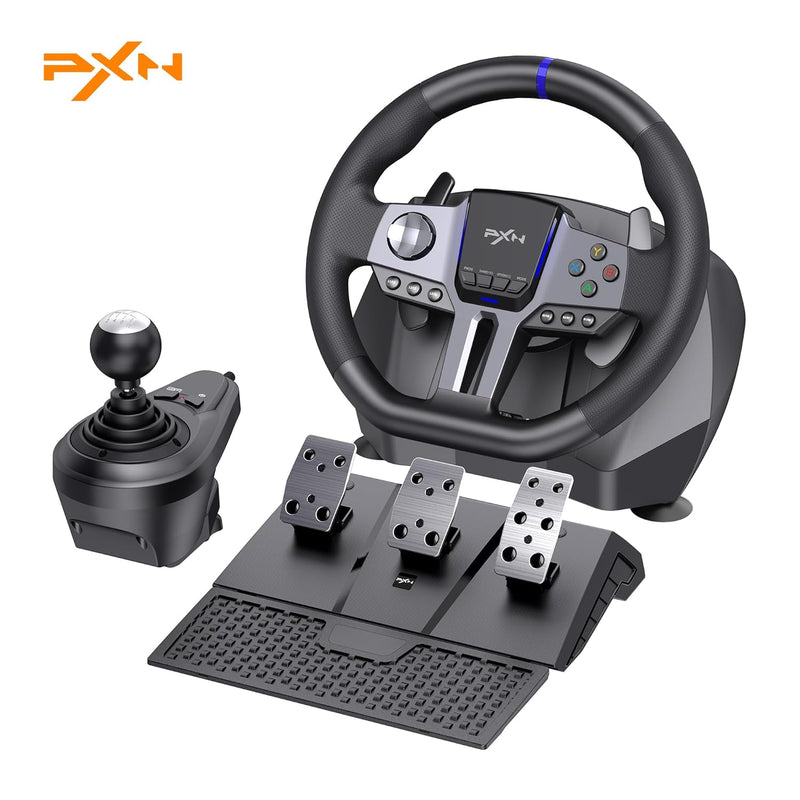 PXN V9 Gen2 Racing Wheel - Steering Wheel Driving Wheel 270Â°/ 900Â° Degree Vibration Gaming Steering Wheel with Shifter and Pedal for PS4,PC,PS3,Xbox Series X|S, Xbox One