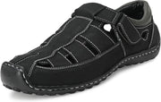 Men's Navy Fisherman Sandals - Black