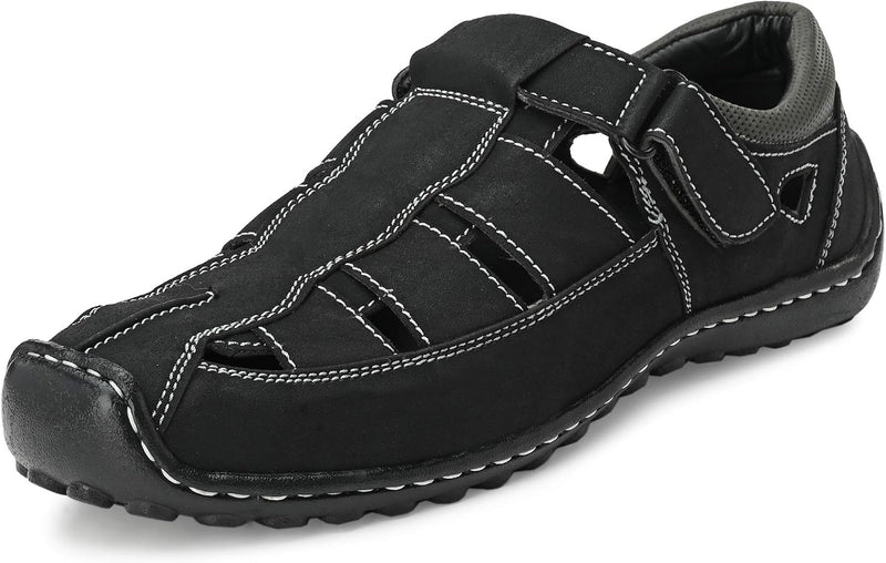 Men's Navy Fisherman Sandals - Black