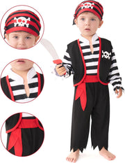 Spooktacular Creations Halloween Baby Pirate Costume, Infant Pirate Outfit Set for Toddler Pretend RolePlay Dress Up Party