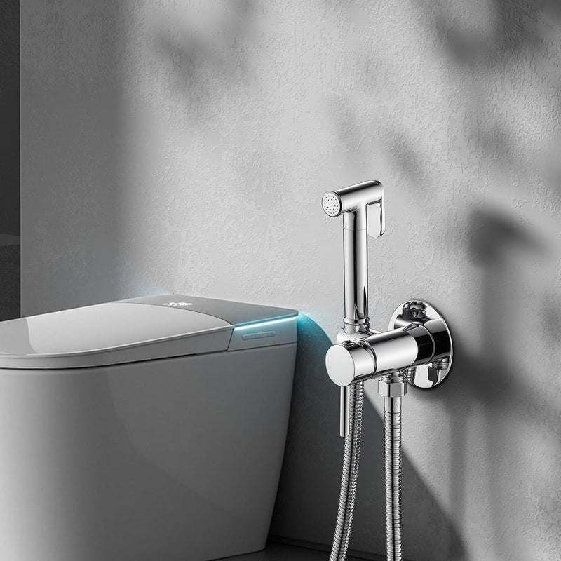 Aluminium Handheld Bidet Sprayer With 59-Inch Stainless Steel Bidet Hose, Hot and Cold Water Mixing Sprayer Kit for Toilet Bidet Sprayer Cloth Bathroom Diaper Sprayer for Shower and Personal Hygiene ﻿