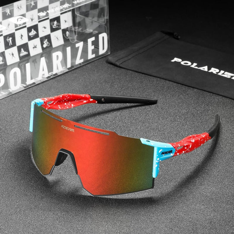 RINKUOLYO Sports Polarized Sunglasses for Men and Women Viper Sunglasses for Cycling Running Driving, M