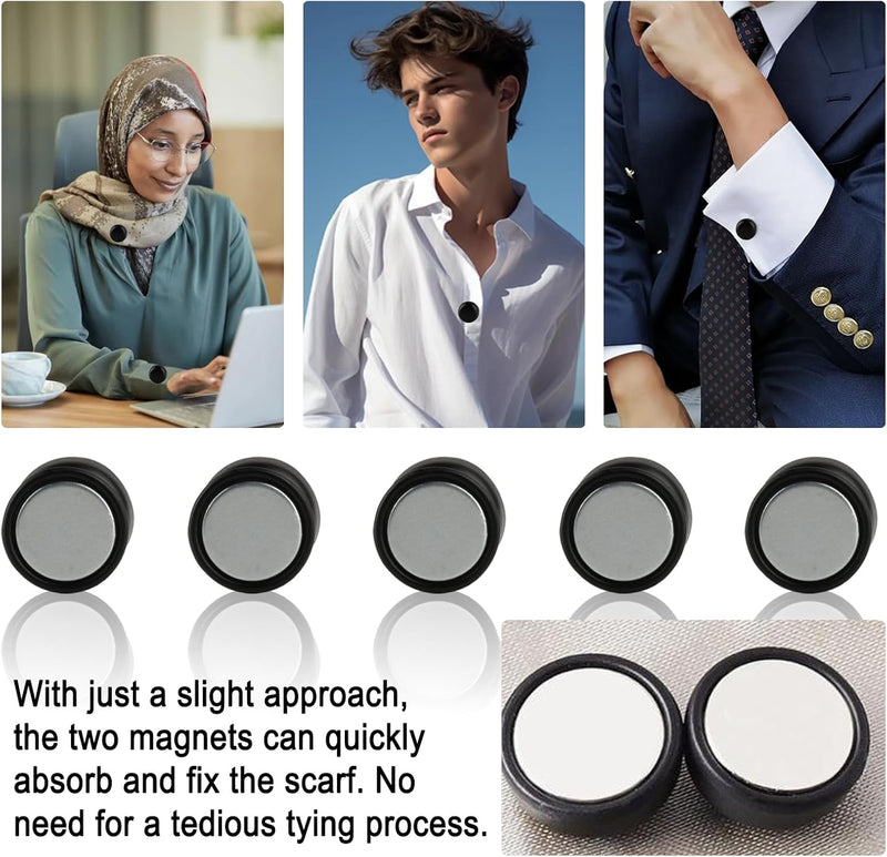 8 Pcs Magnetic Hijab Pins Black