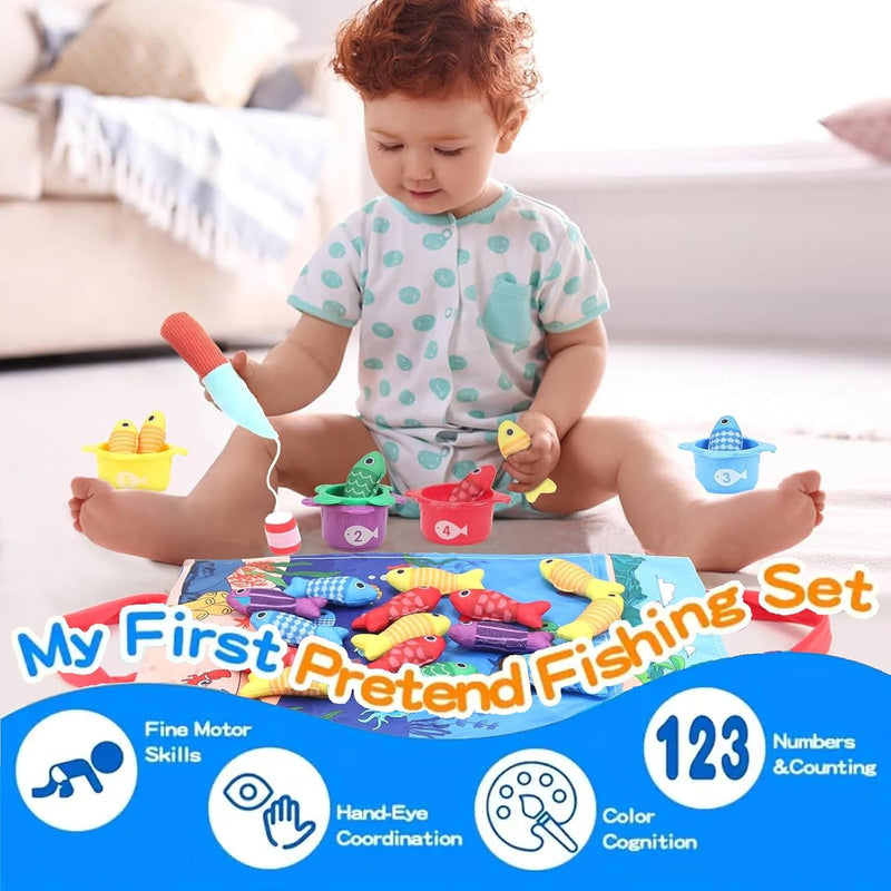 Baby Toys 6-12 Months -Mini Farm Animals Shape Sorter Toys with 6pc Stuffed Farm Animals Plush toys, Rattle, Crinkle Paper, Mirror - Busy Montessori Toys for Babies, Sensory Toys for Toddlers 1-3 Year