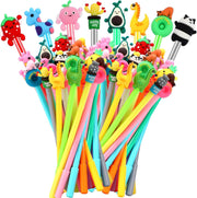 Black Ink Gel Pen Bulk, 50 Pcs Random Cartoon Cute Gel Ink RollerBall Pens Bulk Assorted Styles Novelty Writing Pen for Kids Gift School Office Home Supplies Present