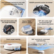 Xiaomi Robot Vacuum S40 Pro 15,000Pa Suction, Dual-Extending Arms, LDS Navigation, Smart Carpet Detection, App Control (S20+ Upgraded)