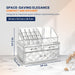 AC&L Makeup Organizer, Cosmetic Storage Display Box With 4 Drawers For Make Up, Brushes, Perfumes, Skincare All In One, Acrylic Organizer Ideal For Vanity, Dresser, Bathroom For Girls & women (Clear)