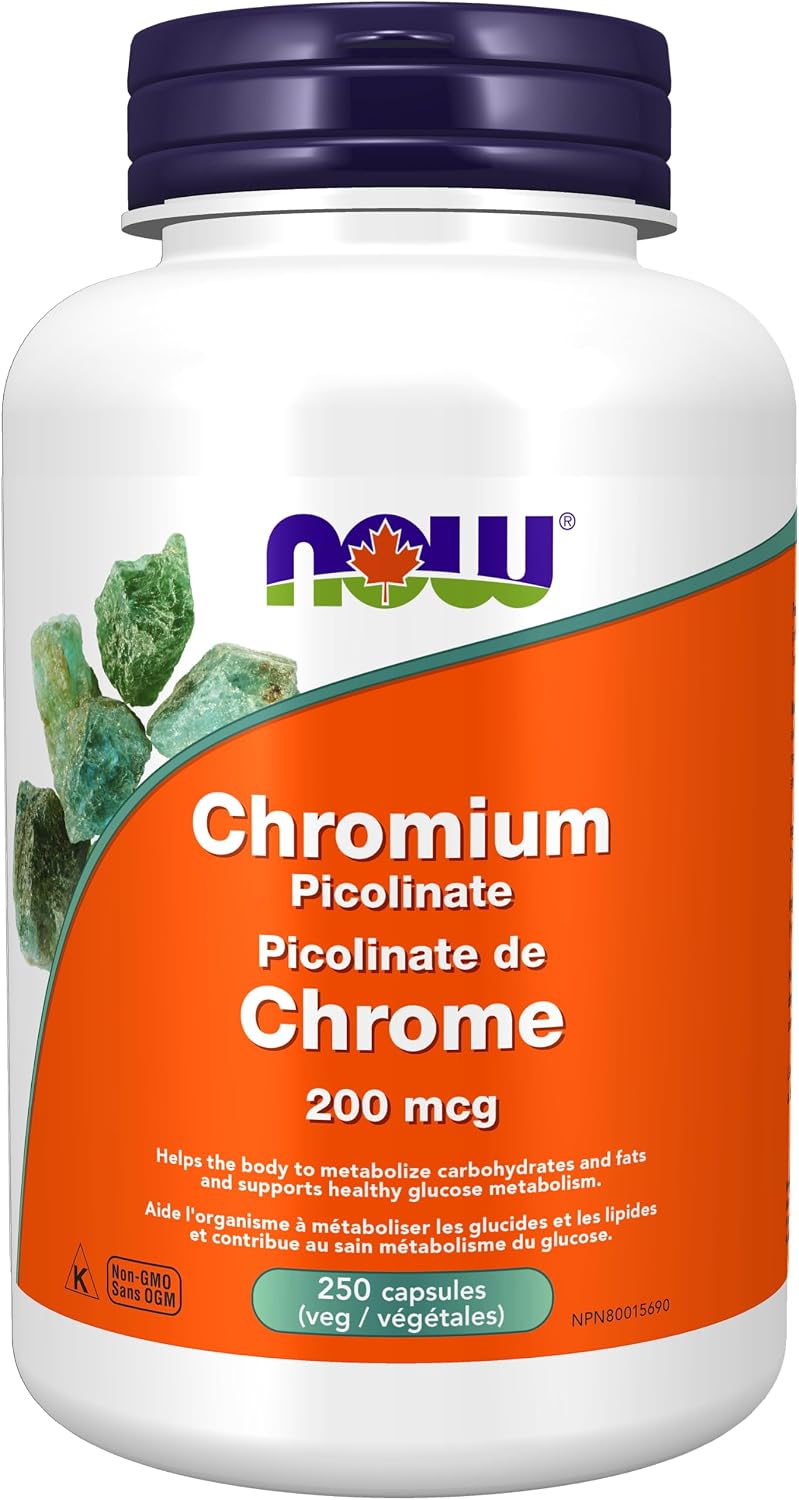 Foods Chromium Picolinate 200mcg Insulin Co-Factor Mineral for Healthy Glucose & Carbohydrate Metabolism & Weight Management Support 250 Veg Capsules - 250 Veg Capsules