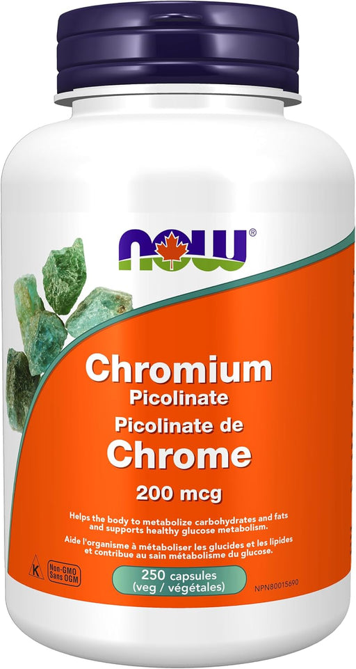 Foods Chromium Picolinate 200mcg Insulin Co-Factor Mineral for Healthy Glucose & Carbohydrate Metabolism & Weight Management Support 250 Veg Capsules - 250 Veg Capsules