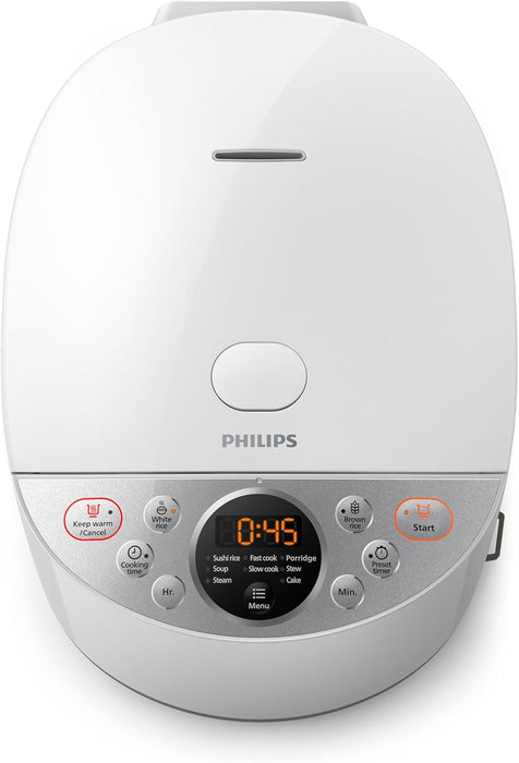 Philips Digital Rice Cooker - with Smart 3D heating, 1.8L, Automatic keep warm function - HD4515/55