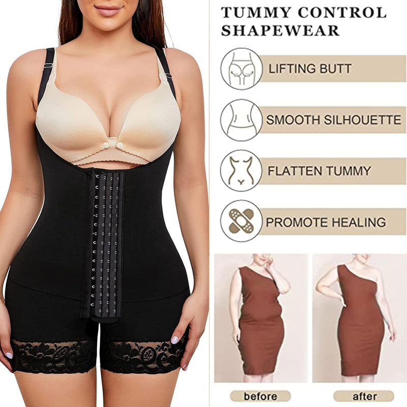 Full Shapewear for Women, Tummy Control Women Body Shaper Fajas Colombianas Waist Trainer Butt Lifter Thigh Slimmer Post Surgery Compression Garment