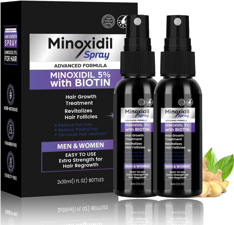 5% Minoxidil Foam for Hair Growth Hair Strengthen Foam to Stop Thinning and Hair Loss for Men and Women, Scalp Care and Volume and Fluff, 60ml/2fl oz - dark purple 60ml