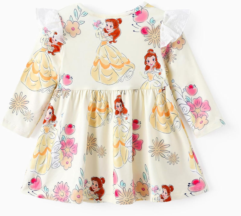 Disney Stitch Minnie Mouse Princess Frozen Girls Tie Back Dress Tween Kids Off Shoulder/Short Sleeve Smocked Outfit 2-13Years