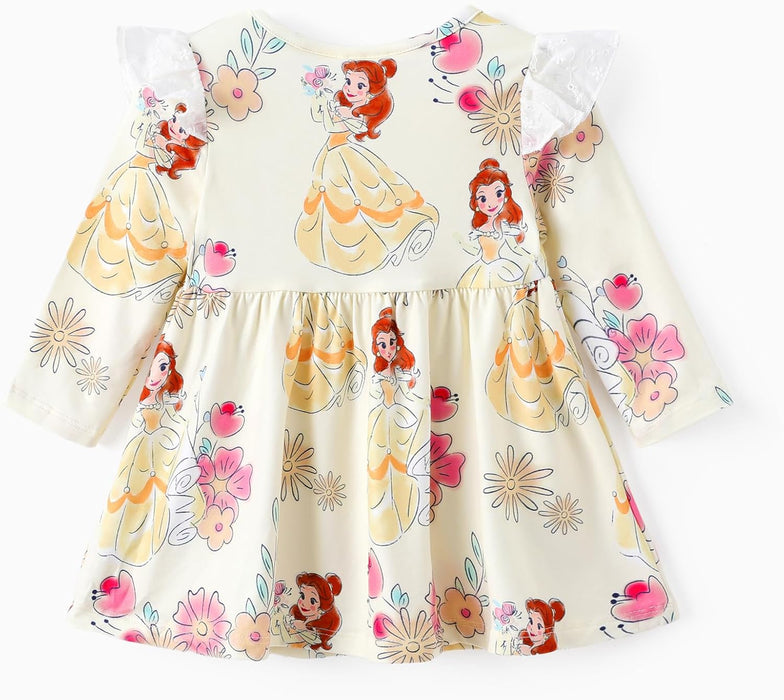 Disney Stitch Minnie Mouse Princess Frozen Girls Tie Back Dress Tween Kids Off Shoulder/Short Sleeve Smocked Outfit 2-13Years