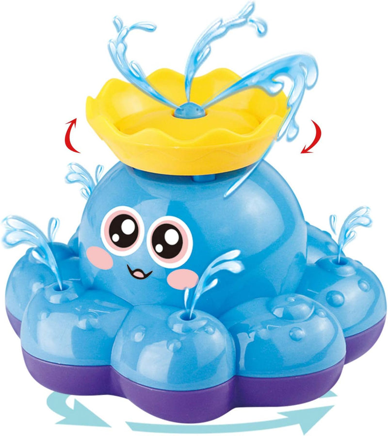 Funcorn Toys Bath Spray Water Octopus (Ramdom Colour), Can Float Rotate with Fountain, Floating Bathtub Shower Pool Bathroom Toy for Baby Toddler Infant Kid Party, Water Pump Electronic Sprayer
