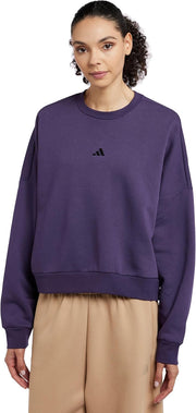 Women's Essentials Small Logo Feel Cozy Relaxed Fit Sweatshirt Sweatshirt (pack of 1) - AURPLU/BLACK