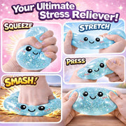 SLEEPHEADBig Dumpling Squishy ToyStress Relief Ball - Sparkle Filled Sensory Squeeze Tool,Cute Adorable Soft Silicone Squeeze Toy