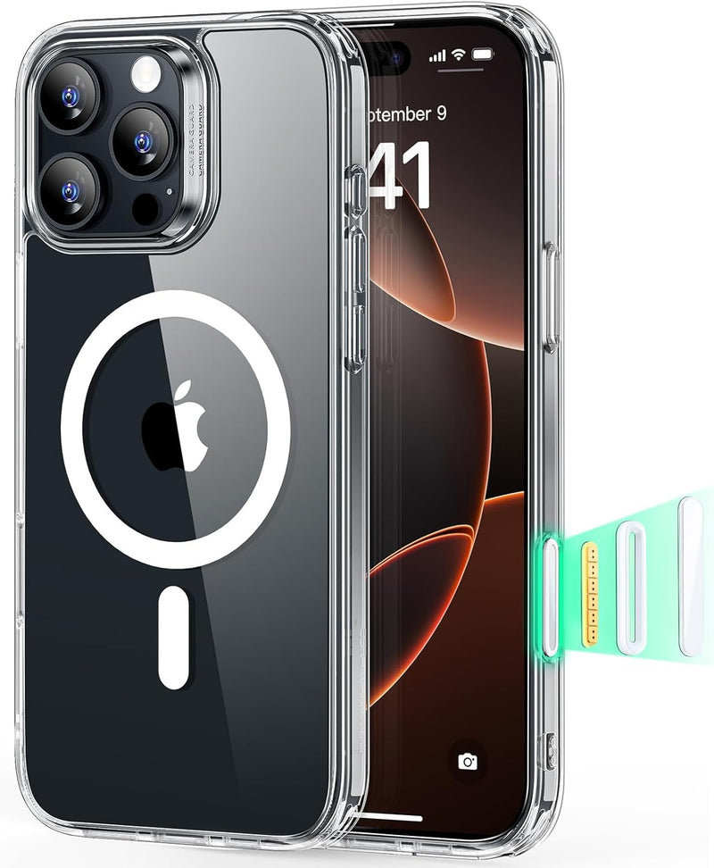 ESR for iPhone 17 Pro Max Case, Camera Control Cover, Compatible with MagSafe Accessories, TPU, Military-Grade Drop Protection, Shock-Absorbing Air Guard Corners, Hybrid Series, Clear - iPhone 16 Pro A-Clear