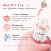 PDRN Pink Peptide Serum Sodium DNA 1%, Pink glow serum, Peptide, Niacinamide, Hydrating & Moisturizing & Plumping, Uneven Skin Tone, Korean Skincare 30ML (1.01 fl.oz., Salmon DNA PDRN)