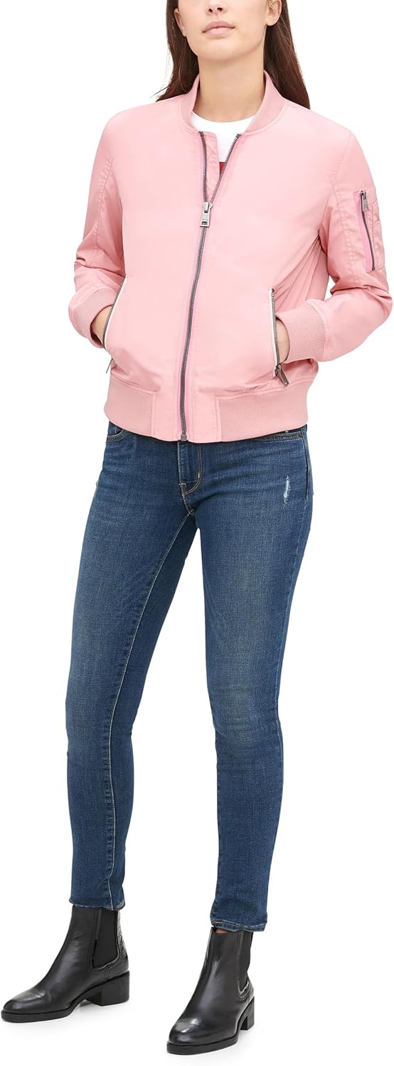 Levi's Women's Women's poly bomber jacket with contrast zipper pockets Jacket