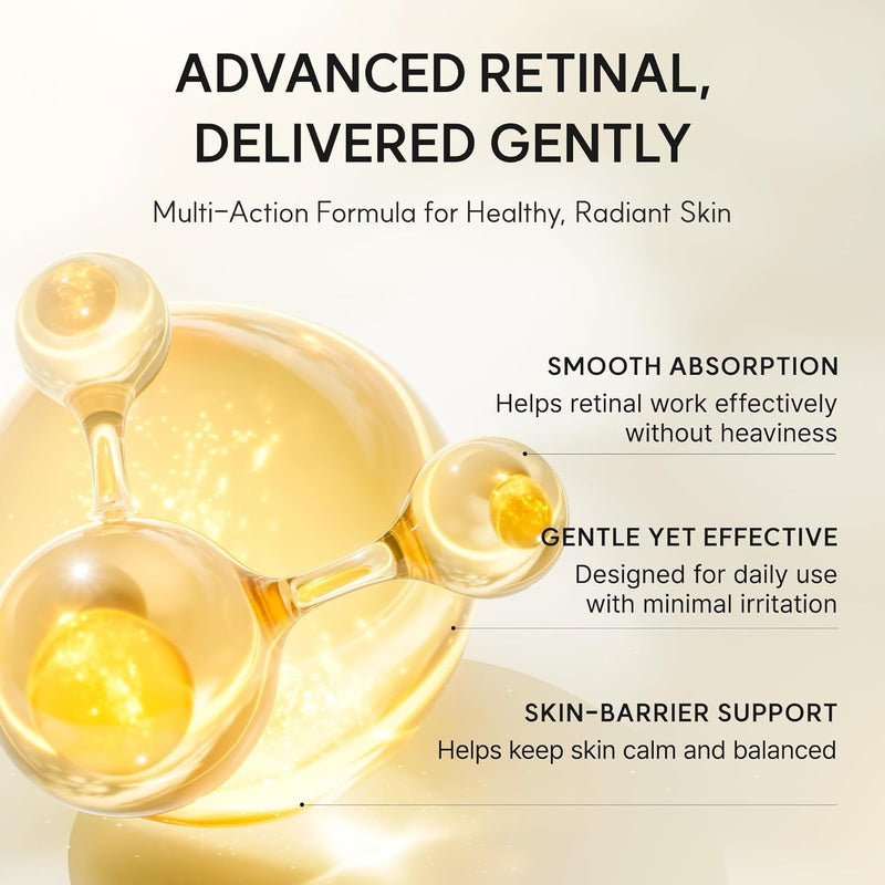 Retinal Booster Shot Serum, Firming Advanced Night Serum with Caffeine and Ectoin for Mature Skin, Pore Minimizing, WFine Lines & Wrinkles, Korean Skincare 30ml/1.01 fl.oz