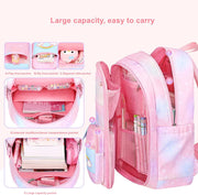 Girls Backpack, Backpack for Girls, Kids Backpack with Compartments Elementary School Bag For Girls, Cute Student School Bag, School Backpack for Girls - Pink